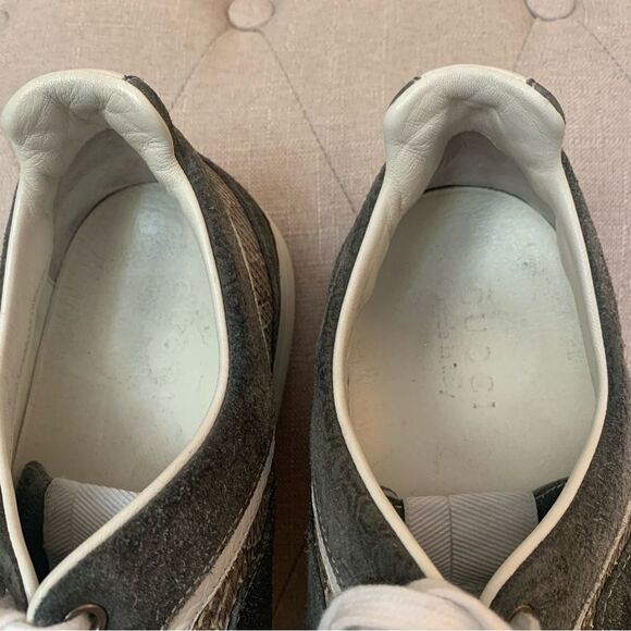 Gucci Python Snake Skin And Suede Low Top Trainner Sneakers Size 9.5 - Picture 7 of 10